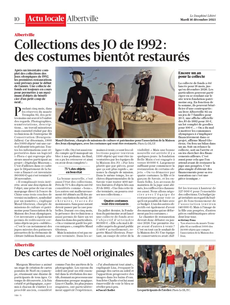 Article Dauphiné Libéré nov 25